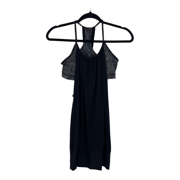 Lululemon Tank Top Size 6 No Limits Black Gray Built In Sports Bra - Picture 1 of 4